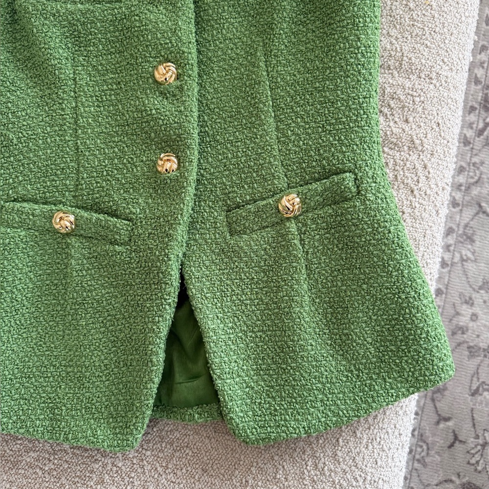 Endless Rose Tweed Buttoned Long Split Top🤍 - image 3